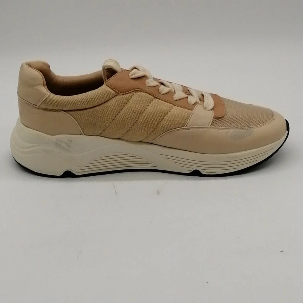 Oasis Society Womens Flat Heel Lace Up Sneaker Cushioned Insole Tan 11